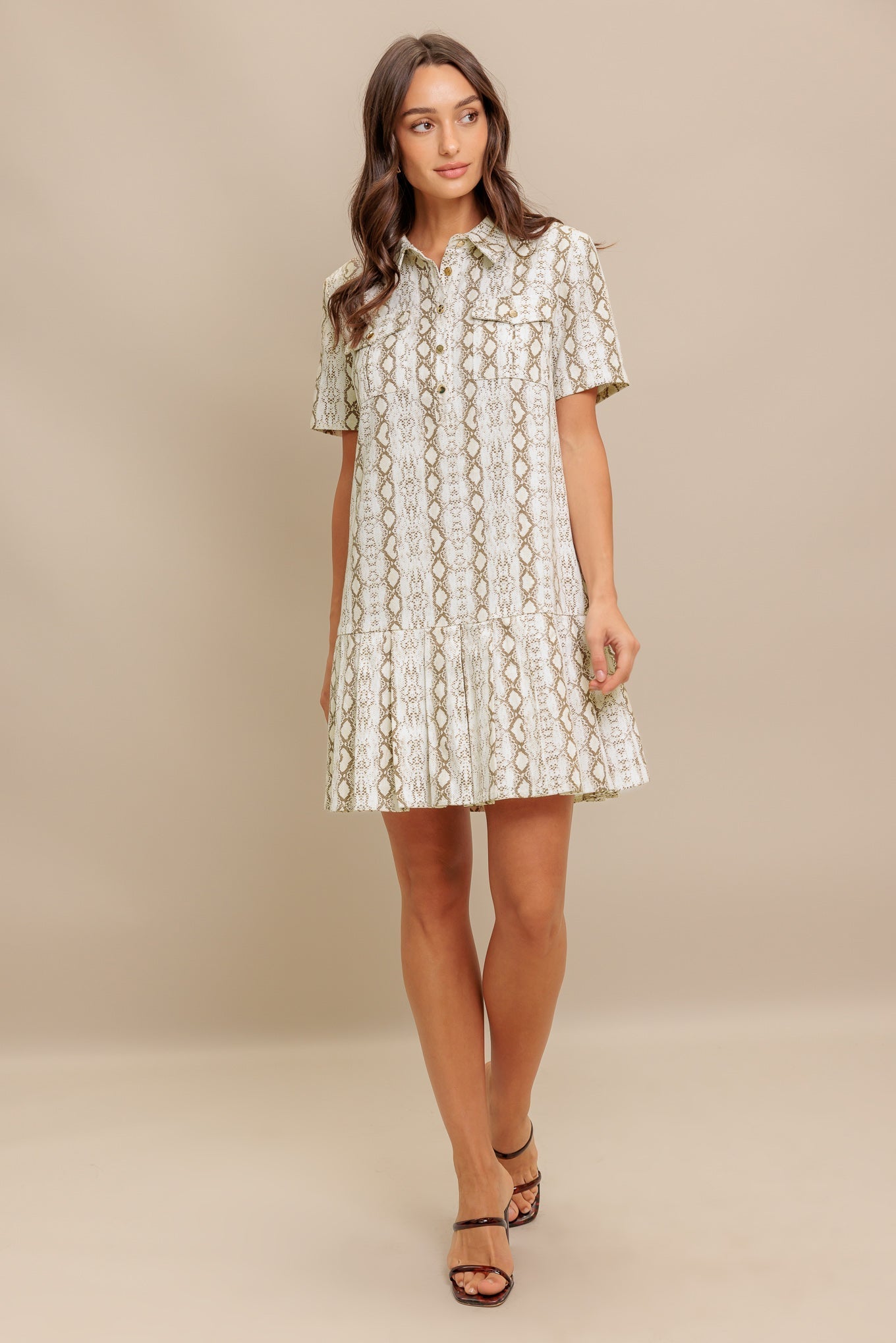 CHIC PYTHON WOVEN MINI DRESS Flying Tomato